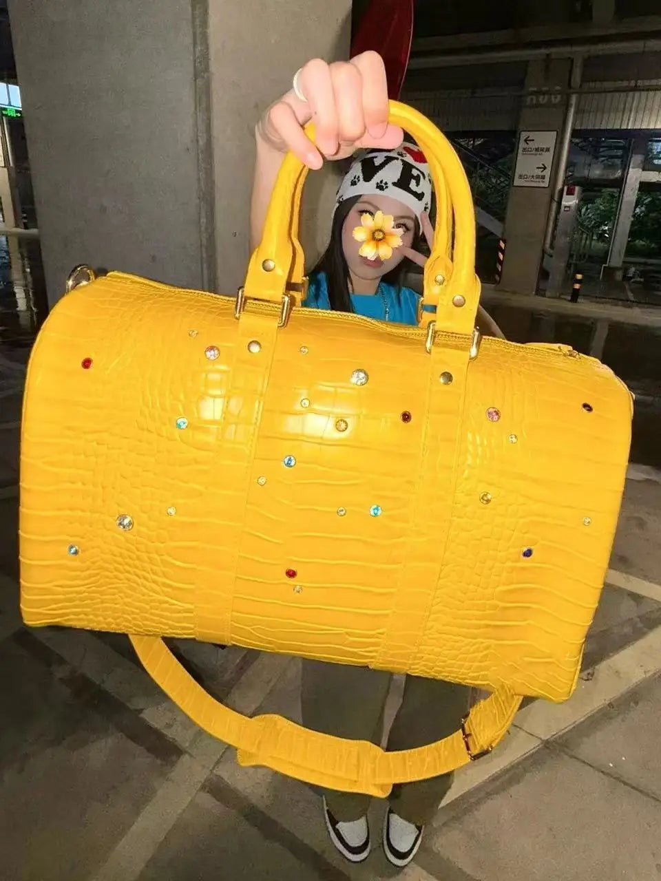 Tote Bag Women Crocodile Grain 2025 Fashion Vintage Diamond PU High-Capacity Shoulder Bag Handbag Euro-America Style