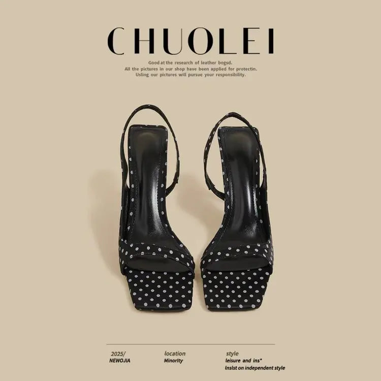 High Heels Women Sandals Luxury Elegant Heels Shoes Fashion Slippers New Square Toe Sexy Pumps Dress Party Female Slides