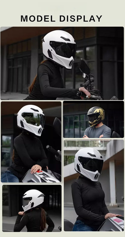 Motorcycle Helmet All-Season Universal Retro Men's Bike Racing Street Bike Riding Running Motorcycle Riding Safety Helmets