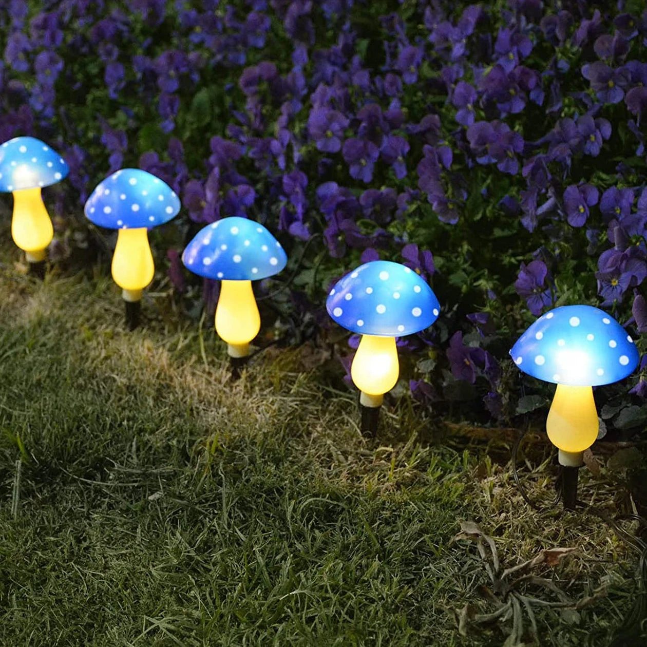 12 Pack RGB Solar Mushroom Light Solar Garden Stake Light 8 Modes Waterproof Mushroom Solar Light For Garden Yard Landscape