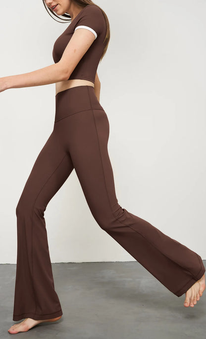 Yoga Flared Pants Women Naked Feel Fashion Casual Butt-Lifting High Waist Sports Leggings Fitness Workout Wide-Leg Pants
