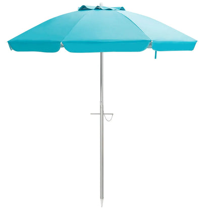 6.5FT Patio Beach Umbrella Sun Shade Tilt Aluminum Sports Portable W/Carry Bag