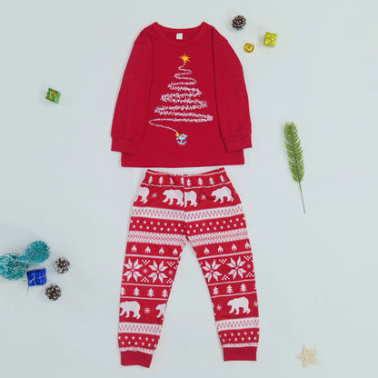 Christmas Family Matching Pajamas Set Firework Print Mom Dad Kids Home Clothes Warm Soft Sleepwear Baby&Dog Romper Pjs Xmas Look