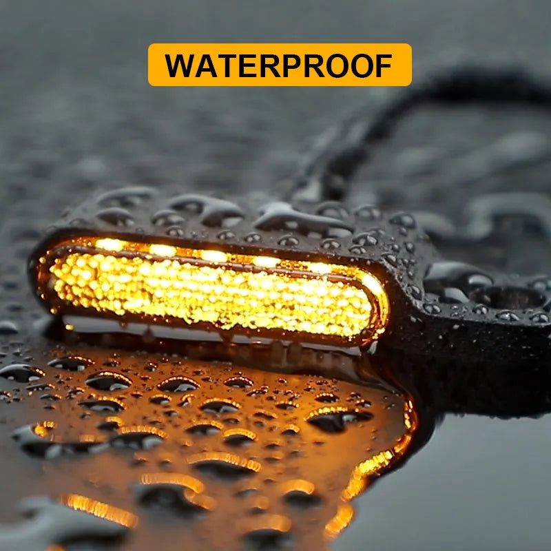 Motorcycle Mini LED Turn signals Handlebar Blinker Indicators Amber Flowing water signal lamp white DRL clignotant moto 12V
