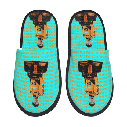 Custom British Lando Norris Racing Driver Guest Slippers for Spa Women House Slipper