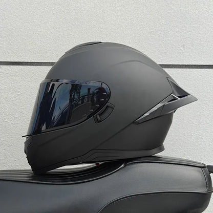 Motorcycle helmet, men's and women's dual lens full face helmet, motorcycle sports car, all season full face helmet