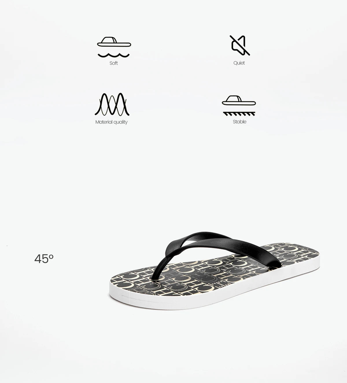 Flip Flops Men and Women Casual Shoes Luxury Brand Slippers Black White Shoes