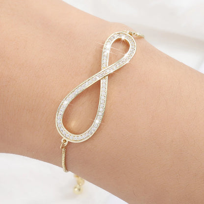 ZAKOL Fashion Bow Zirconia Crystal  Adjustable Bracelet & Bangle for Women Brilliant CZ Party Jewelry
