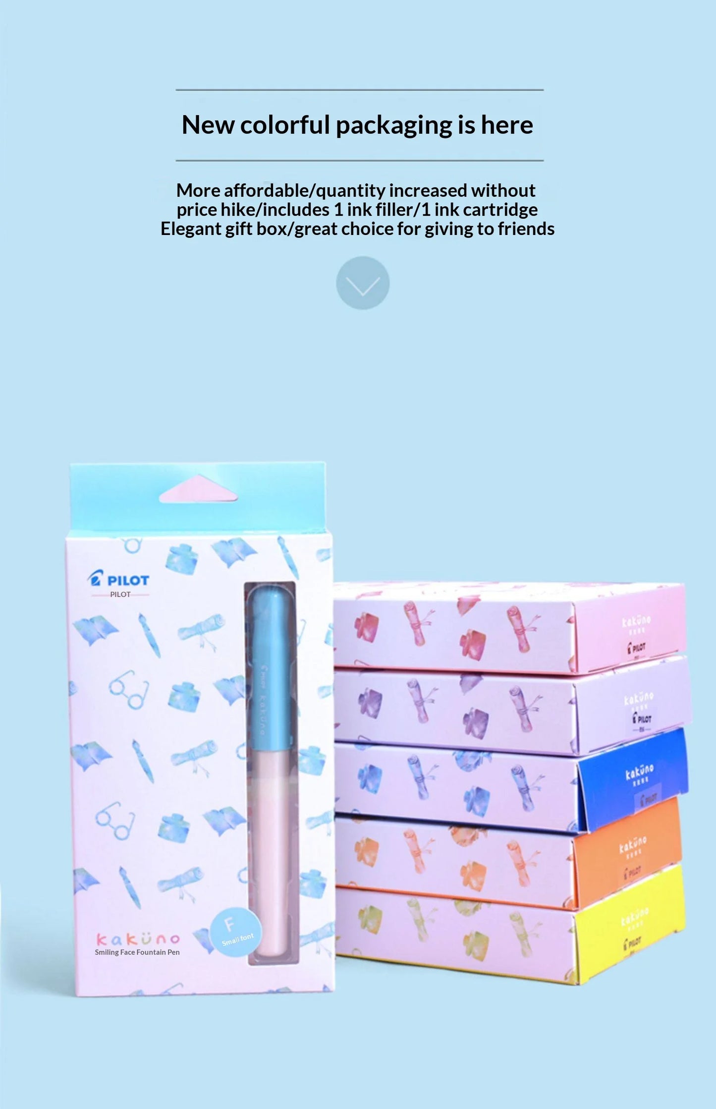 PILOT Kakuno Transparent Demo Student Fountain Pen,FKA-1SR Best for Practice,Calligraphy Available in EF/F/M Nibs Fun&Functional