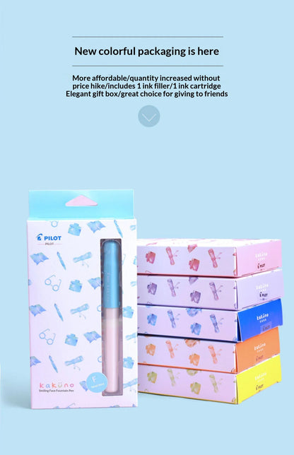 PILOT Kakuno Transparent Demo Student Fountain Pen,FKA-1SR Best for Practice,Calligraphy Available in EF/F/M Nibs Fun&Functional