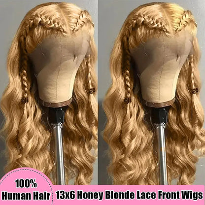 34 36inch 27 Honey Blonde Body Wave Wig Human Hair 13x6 Transparent Hd Lace Frontal Wig For Women 250 Density Brazilian Wigs