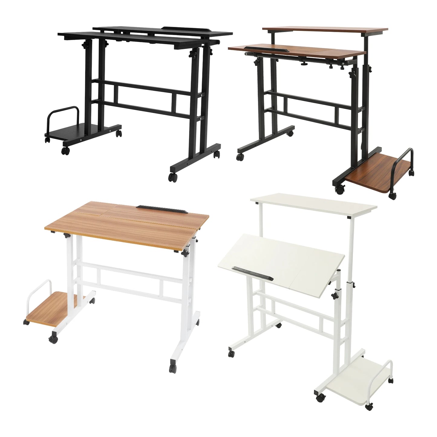 Multi Functional Foldable Computer Desk Adjustable Portable Laptop Desk Modern Computer Desk Computer with Wheels for Work Study