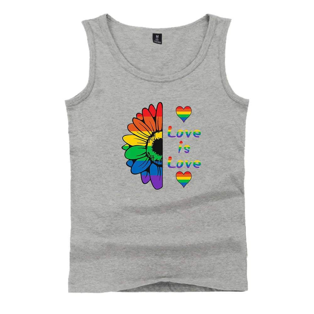 Fashion LGBT Love men tank top LGBT Flag fitness sleeveless shirt Lesbian Gay summer vest LGBT pride tank tops Men's clothing