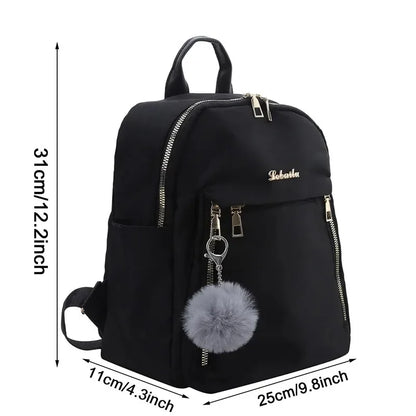 Simple Large Capacity Unisex Black Travel Backpack - Harajuku & High Street Style Student Backpack