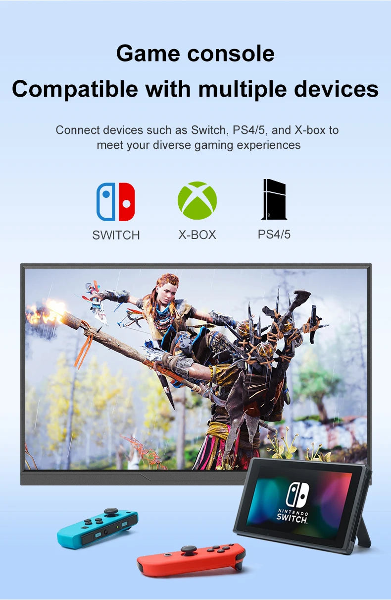 14inch Portable Monitor Touch Ultra-thin 1200P IPS USB-C HDMI External Second Screen for Laptop PC Cell Phone Switch PS4/5 Xbox