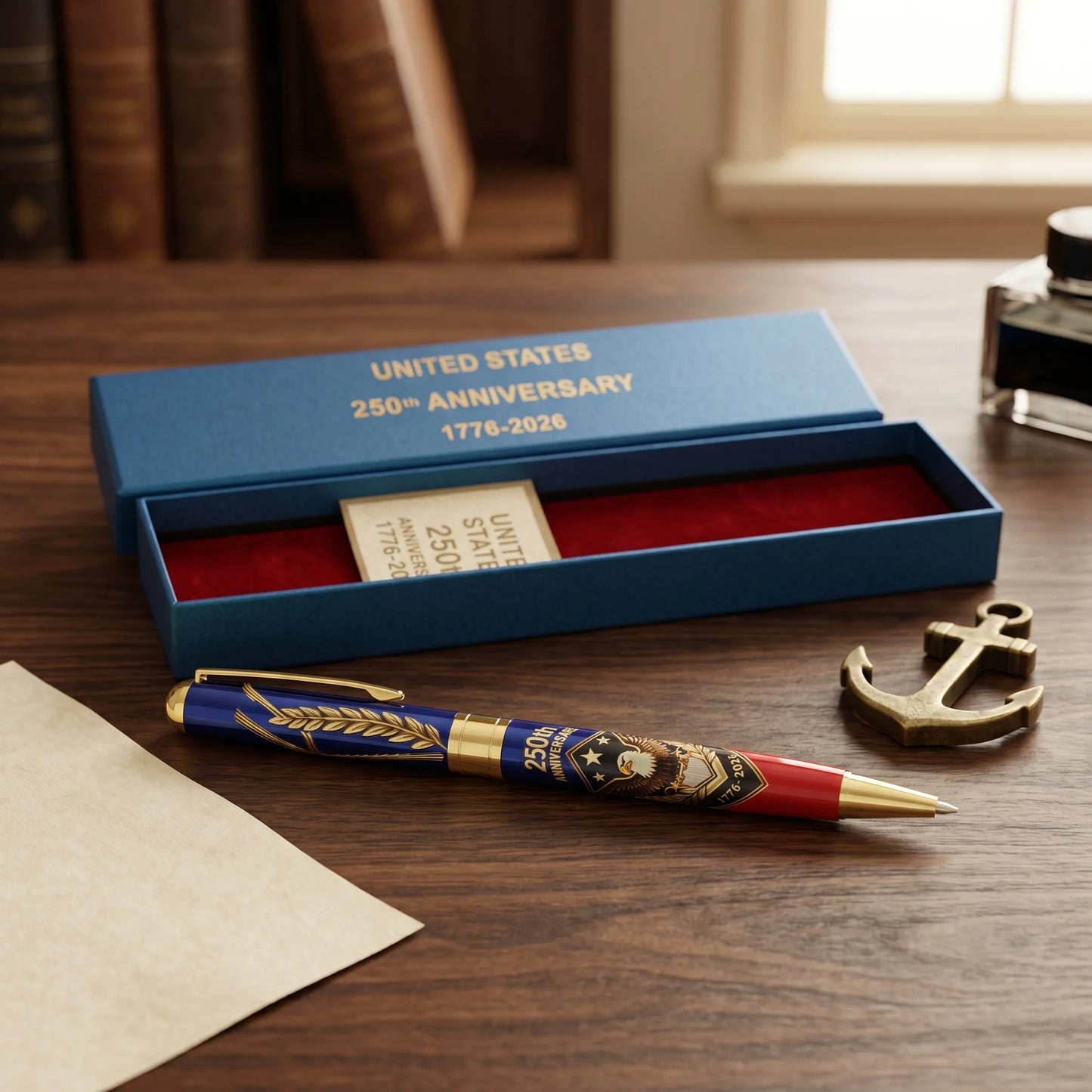 250th Anniversary Commemorative Ballpoint Pen 1776-2026 Collector's Item for Men Lawyers History Enthusiasts