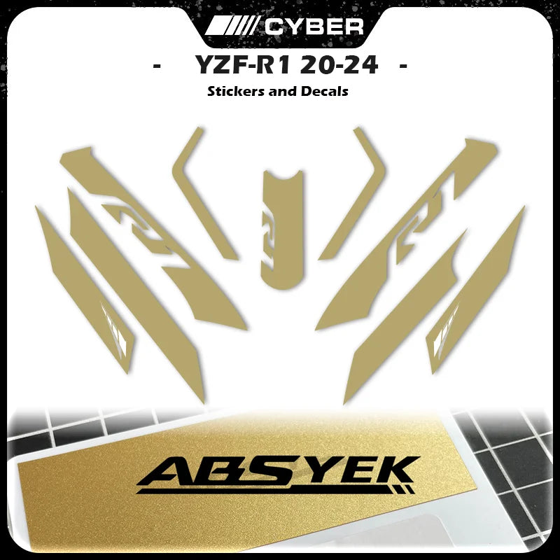 Fairing Shell Sticker Decal Hollow Line Design Front Full Vehicle Sticker All Logos For YAMAHA YZFR1 YZF-1000 R1 2020-2023