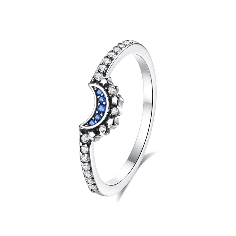Original 925 Sterling Silver Ring Love Heart Pave CZ Crystal Stackable Rings For Women Wedding Engagement Birthday Gift Jewelry