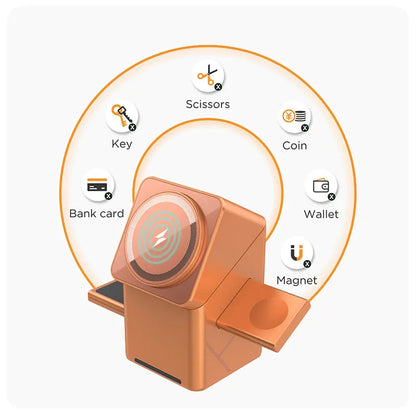 2025 Touch Auto-Rotating Qi2 3 in 1 Magnetic Wireless Charger Stand For iPhone Samsung Xiaomi OPPO 30W Fast Charging