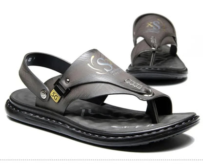 Sandals for Men High Quality Cow Leather Sandals Outdoor Casual Sport Sandals Anti Slip Beach Slippers for Men Summer Slippers