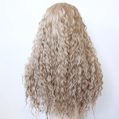 Black Romance Curly Synthetic Lace Front Wig Long Deep Curly Jet Black Lace Front Synthetic Wig Pre Plucked Natural Hairline