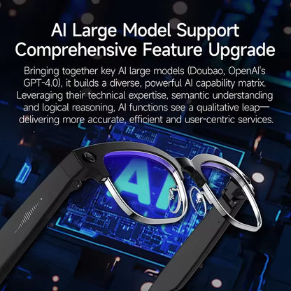New 4k HD 800W Camera Smart Glasses Men 100+Language Translation 1080P shoot Video WIFI Transmission Music Player Call Glasses