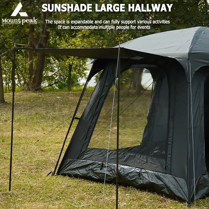 Mount Peak offers two-bedroom tents that can accommodate 5-8 people, and outdoor camping park family tents with sunshades.