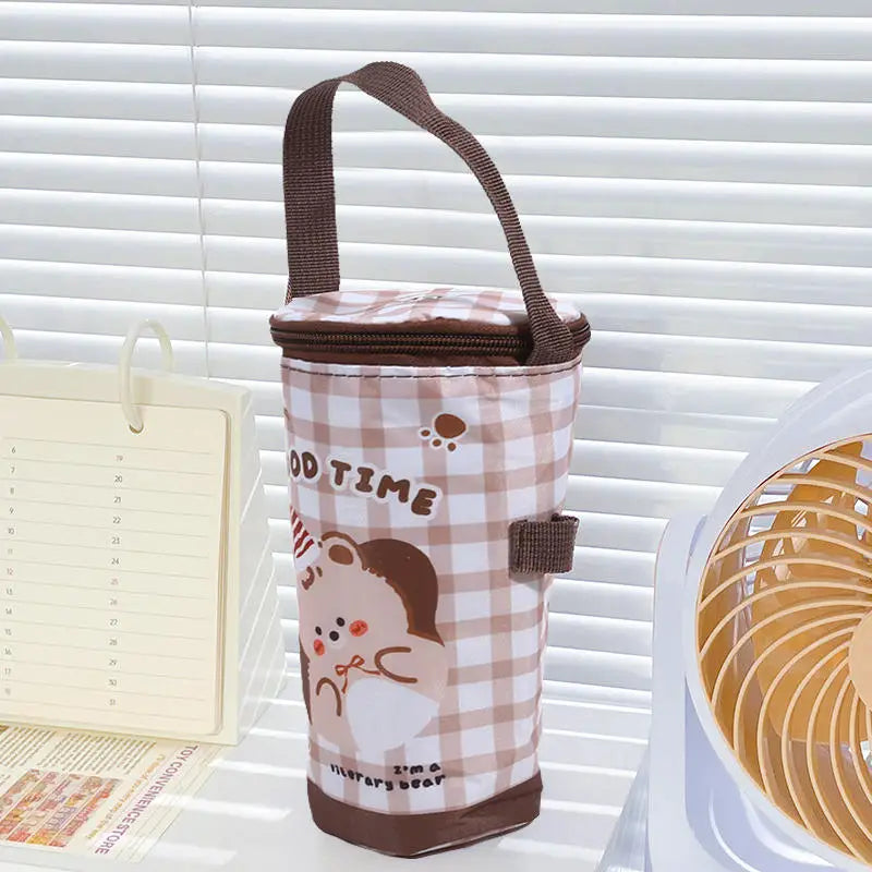 Portable Milk Tea Tote Bag Heat Preservation Bag Carrying Insulated Cup Cover Umbrella Bag Handbag Camping Drinkware Accessories