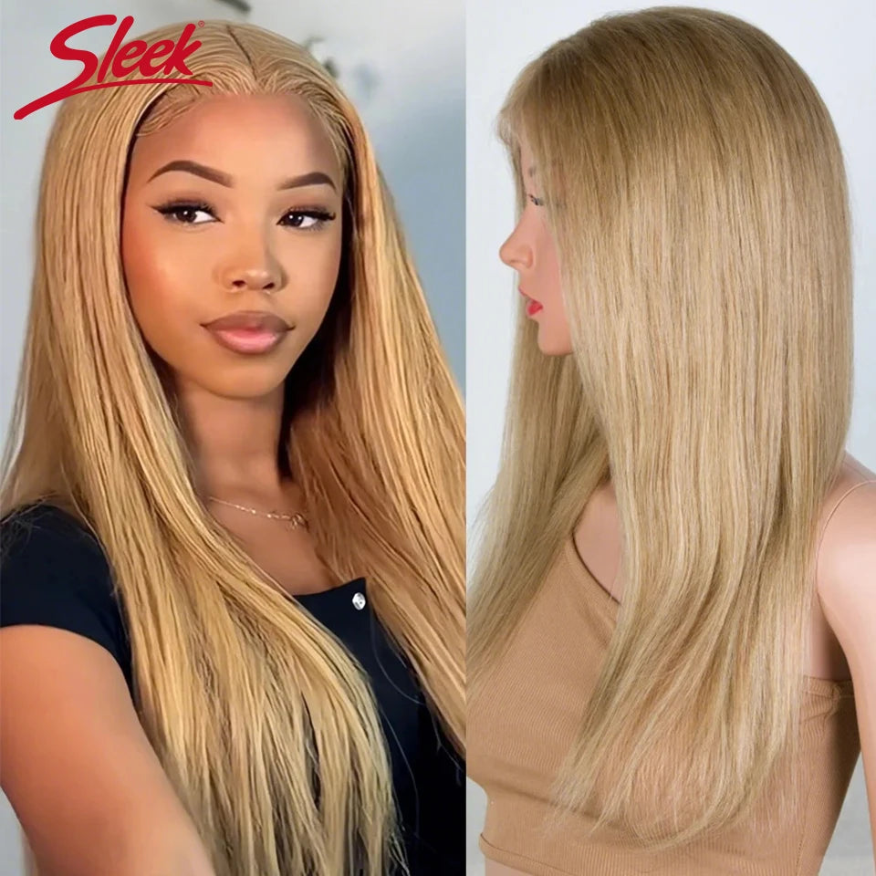 Sleek Straight Lace Front Wigs 13x6x1 Lace Part Human Hair Wig For Women Transparent Lace Highlight Blonde Big Sale Remy Hair