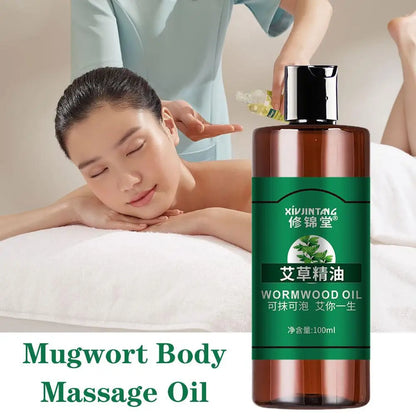 Mugwort Body Massage Oil Body Smooths Skin Massage Oil Relaxing Plant Essential Oil Moisturizing Firming Body Cleansing Essence