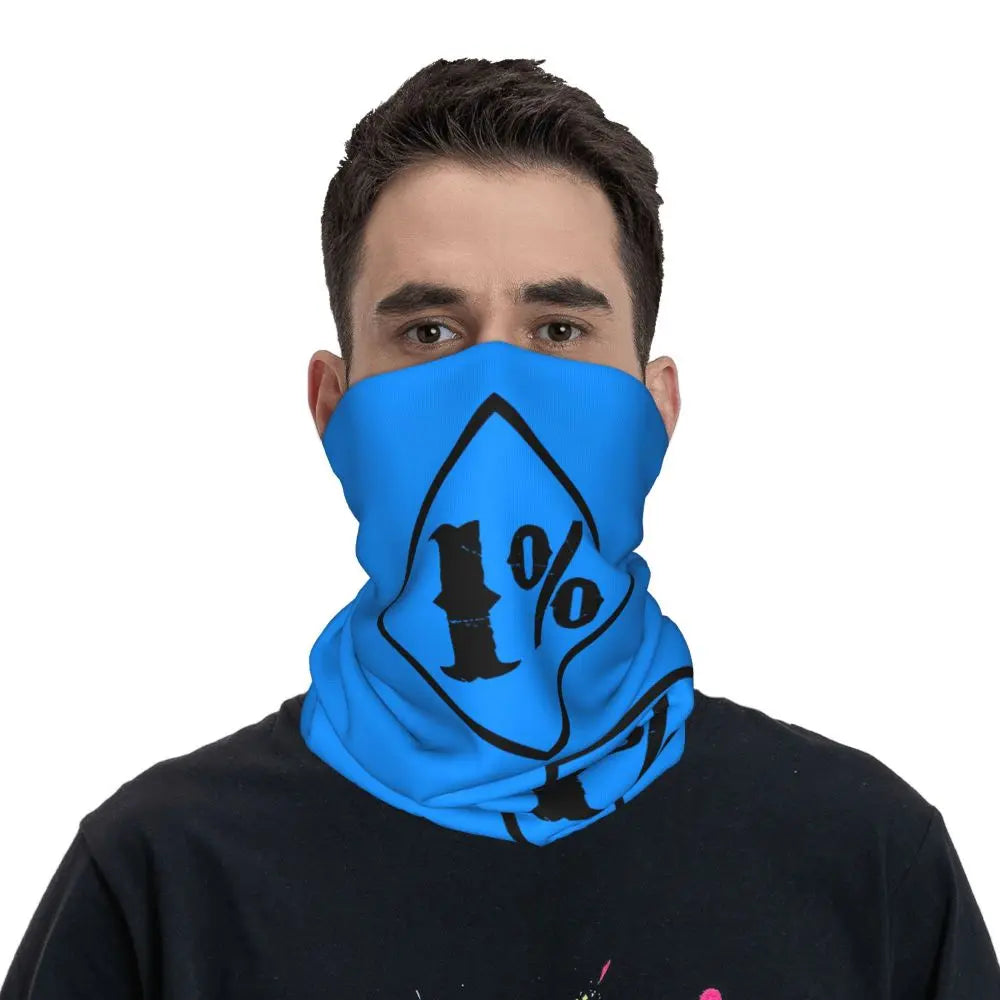 One Percenter 1% Bandana Neck Cover Printed Motorcycle Club Biker Mask Scarf Multifunctional Cycling Scarf for Men Women Adult
