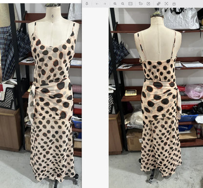 Sexy Leopard Print Women's Summer Dress Y2k Sleeveless Waist Cinching Strap Dresses With Scarf New Casual Beach Party Robe 2026