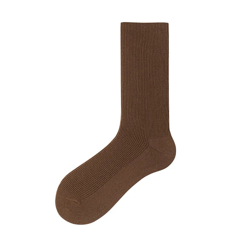 Women's Socks New Autumn Casual Simple Solid Color Winter Warm Socks For Women Korean Style Middle Tube Girls Pile Socks
