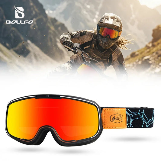 Vintage UV400 Motorcycle Goggles Dustproof Motocross Dual-Cycle Helmet Compatible Desert Trails Lunette for Dirt bike Cyclists
