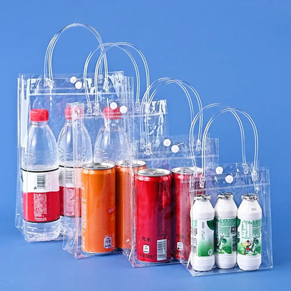 The New PVC Handbag Plastic Candy Bag Convenient Large Capacity Transparent Gift Jelly Bag Gift Bag School Work Daily Matching