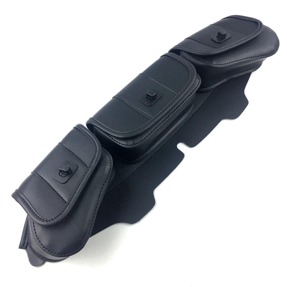 Motorcycle Windshield Bag Fairing Pouch 3 Pocket For Harley Electra Glide Street Glide Ultra Limited Tri Glide 1996-2013