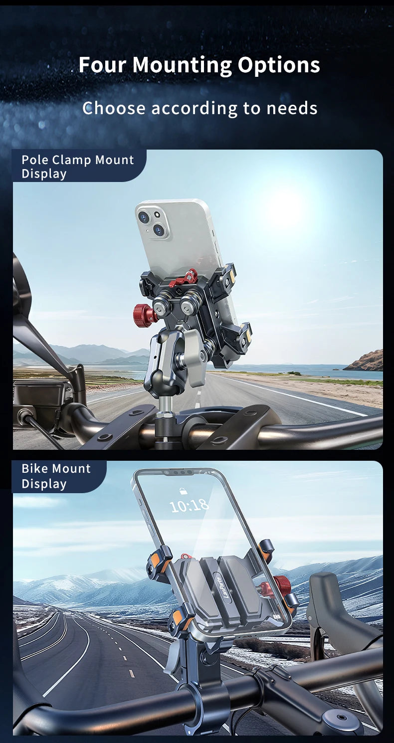 New Universal Motorcycle Phone Holder High-Quality Alloy Shock Absorption Motos Navigation Mount Motorcycle Accessories