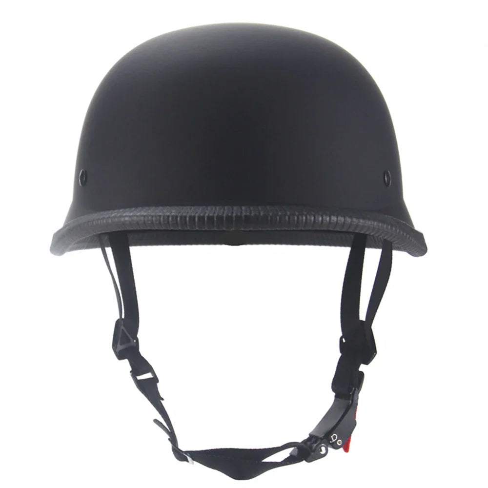 1PCS X M/L/XL/XXL Vintage Motorcycle Cruiser Helmet Half Face German Helmet Motorcycle Helmet Bright Black Car-styling DOT