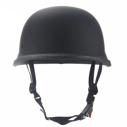 1PCS X M/L/XL/XXL Vintage Motorcycle Cruiser Helmet Half Face German Helmet Motorcycle Helmet Bright Black Car-styling DOT