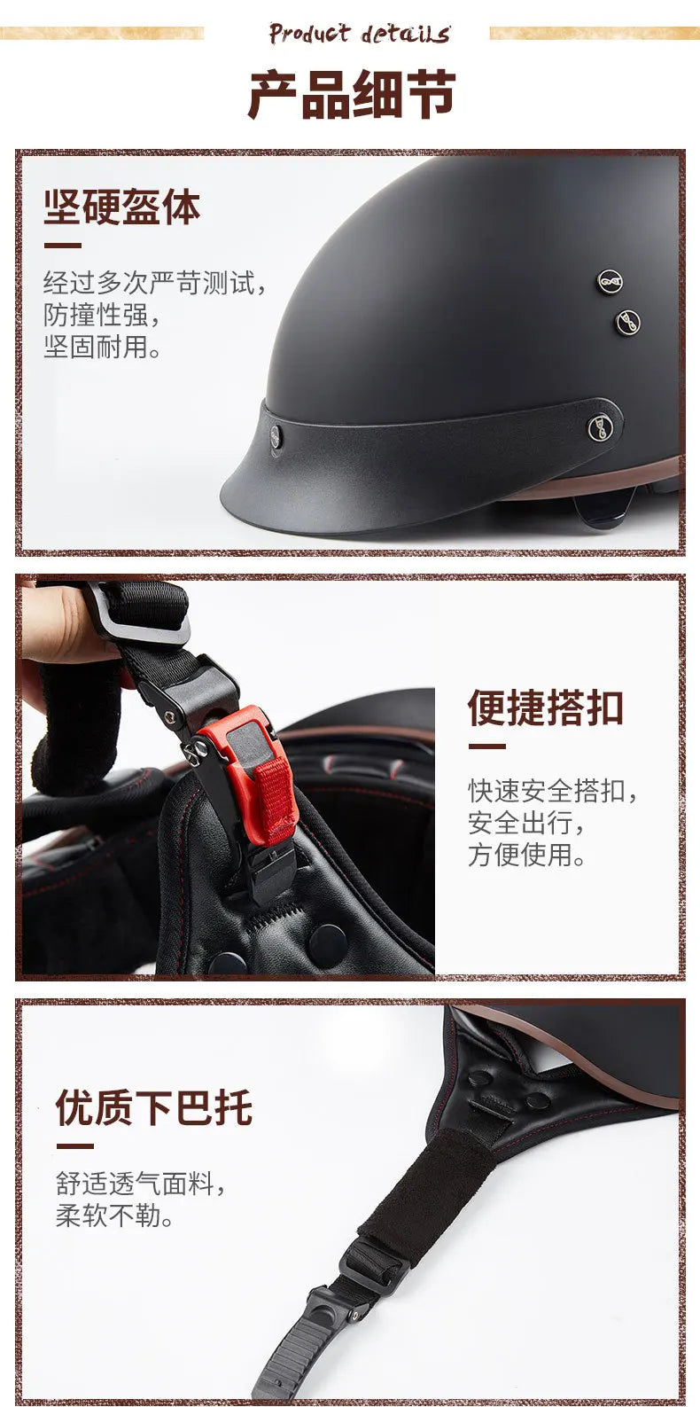Retro Half Helmet Motorcycle Cruiser Helmet German Style Vintage Casco Moto Open Face Chopper Biker Pilot DOT Capacetes Para