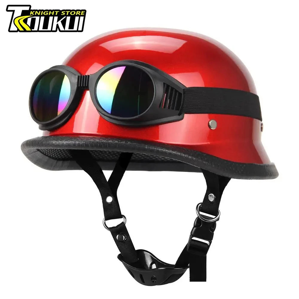 Motorcycle Helmet Fashion Capacete De Moto Retro Casco Moto German Vintage Moto Helmet DOT Certification Half Helmet Men Women