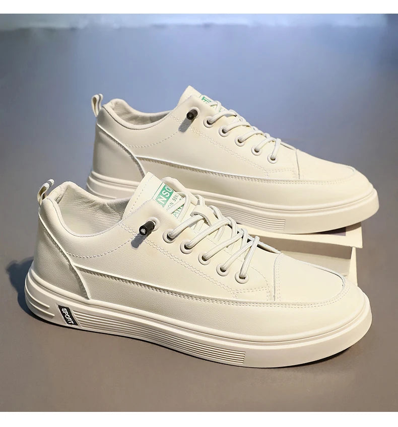 New Style White Sneakers for Men, Korean Version, Trendy Platform Shoes, Versatile for All Occasions, Sporty and Casual Shoes