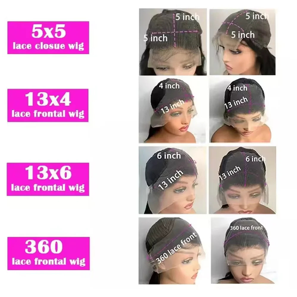 13x4 13x6 HD Lace Frontal 5x5 Closure Wigs | 40 42 Inch Bone Straight Glueless Human Hair Wigs