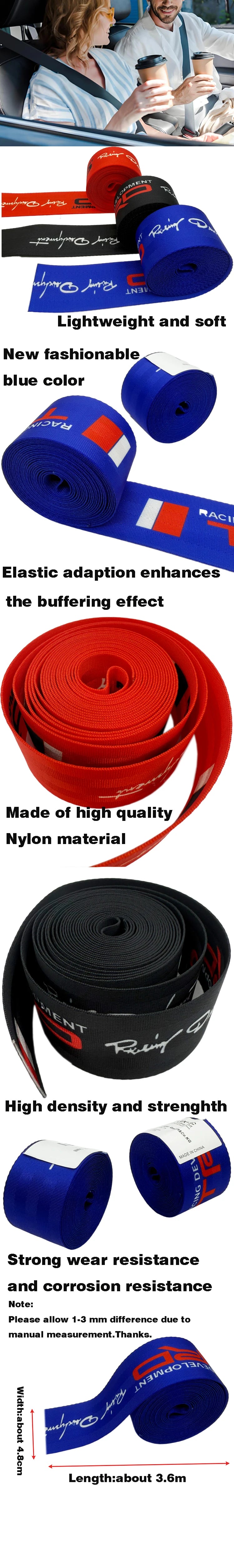 4pc New Auto Car Seat Belt Seatbelt Webbing Nylon 3.6M Universal Racing Car Modified Seat Safety Belts Harness Strap with logo
