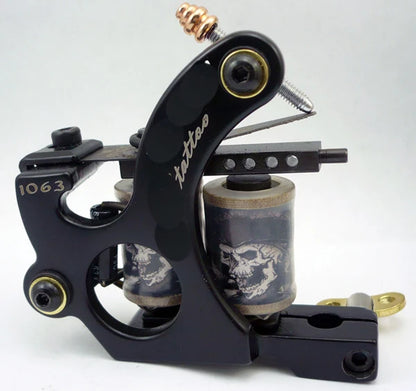 Professional Copper Tattoo Machine 10 Wraps Coils Frame Liner Shader Tattoo Gun Permanent Makeup Body Art Tatto Equipment