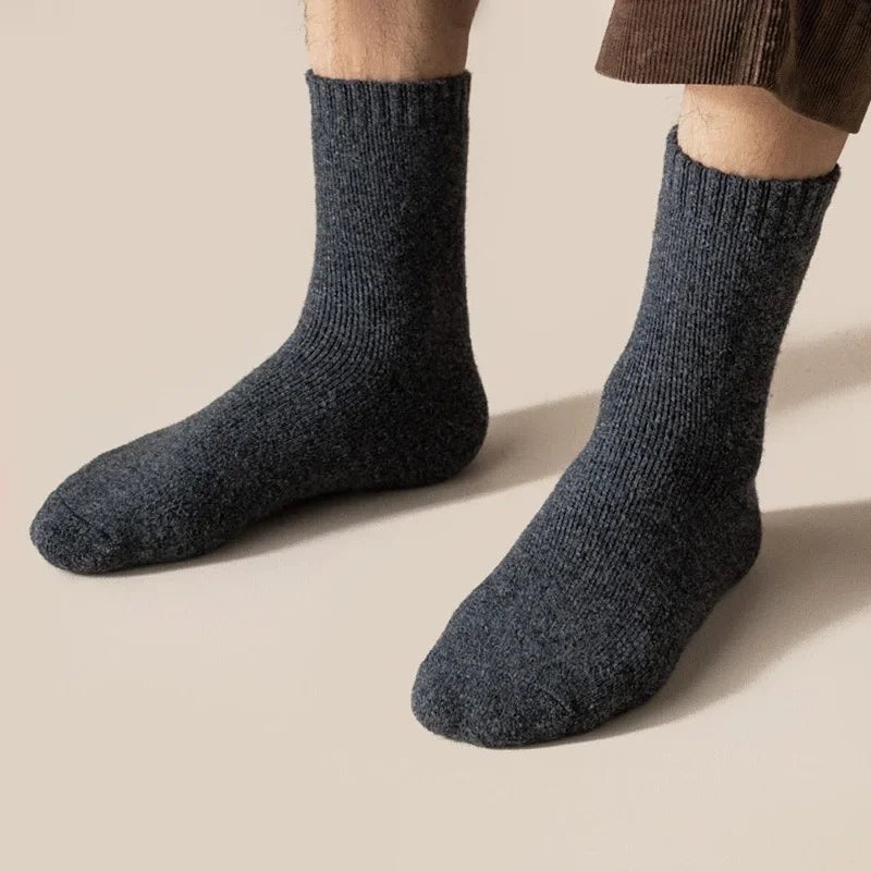 4Pairs/Lot Men's Winter Super Thick Thermal Socks Wool Men Women Solid High Quality Merino Wool Socks Cold Snow Warm Wool Socks