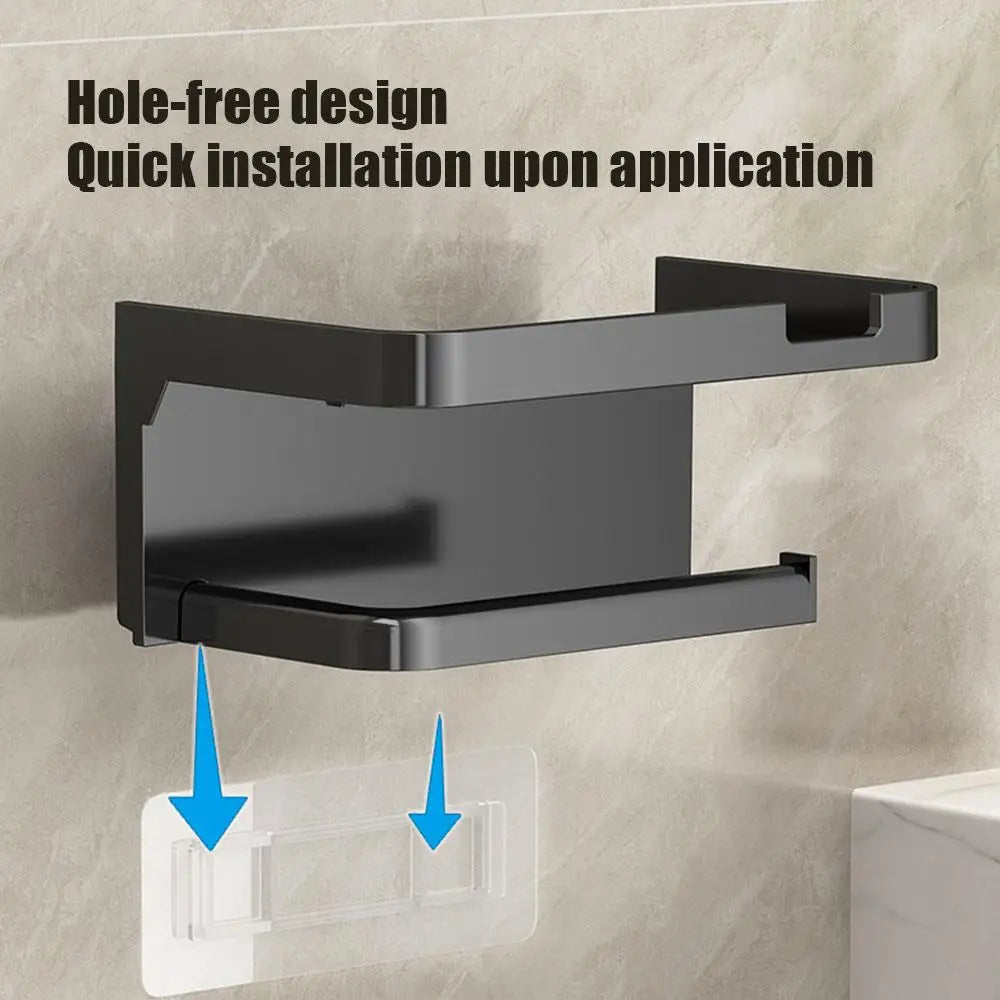 Toilet Storage Case Bathroom Tissue Box No-Drill Paper Rack Small Organizer Household Items Durable Stand Tissue Box Holder