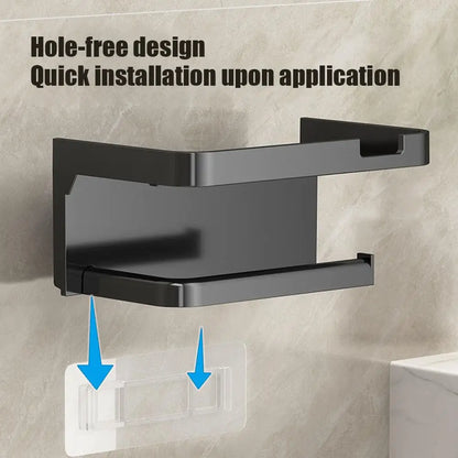 Toilet Storage Case Bathroom Tissue Box No-Drill Paper Rack Small Organizer Household Items Durable Stand Tissue Box Holder