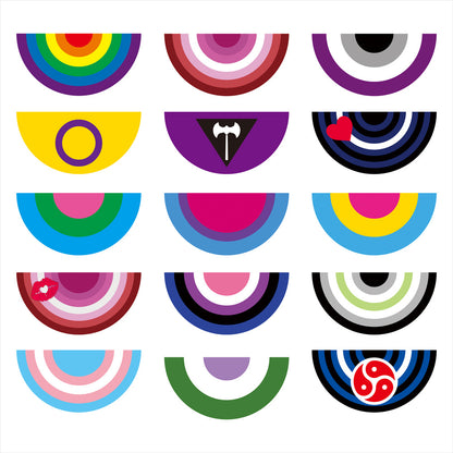 45*90cm Rainbow Flag Fan Shaped Gay  Semicircle LGBT Pride Lesbian Bisexual Transgender Pansexual Asexual Banner