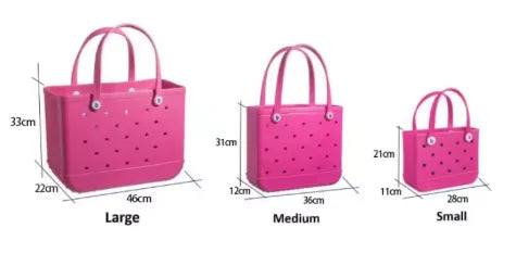 L/XL Beach Bags EVA Rubber Waterproof Tote Bag Storage Baskets Travel Shopping Shoulder Solid Color Fashion Handbag women
